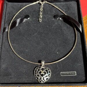 Sterling Silver Heart Pendant Necklace from Italy.